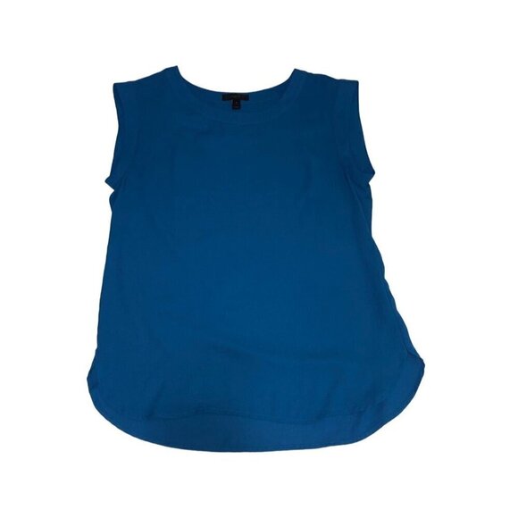 Jcrew Womens Top Size 4 Blue Sleeveless Career Office Layering Shell Round Neck - Picture 3 of 8